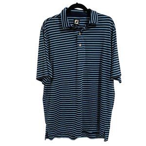 FootJoy Blue Striped Short Sleeve Polo Golf‎ Shirt Men's Size L